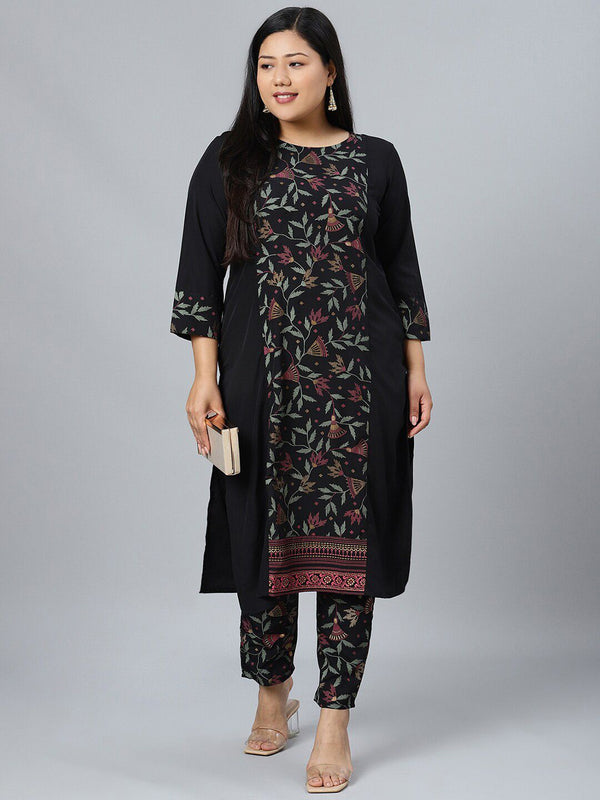 Sztori Floral Printed Round Neck Straight Kurta with Pant - Distacart
