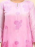 Thumbnail for HOUSE OF KARI Floral Chikankari Embroidered Kurta - Distacart
