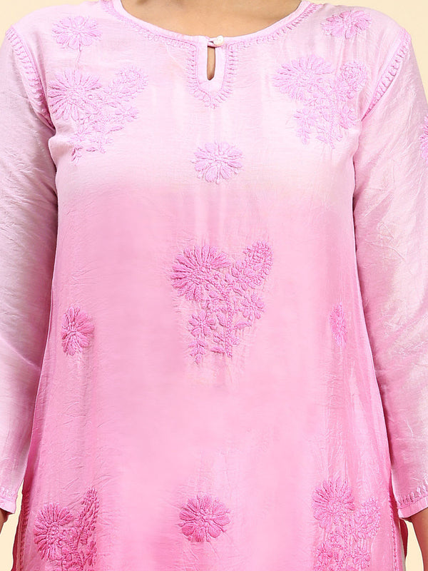 HOUSE OF KARI Floral Chikankari Embroidered Kurta - Distacart