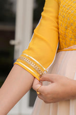 Thumbnail for Juniper Women's Yellow Printed Georgette Dress With Doris At Waist & Sequins - Distacart