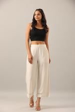 Thumbnail for Juniper Women's Off White Solid Rayon Pant Palazzo - Distacart