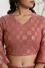 Thumbnail for Juniper Women's Peach Solid Georgette Kurta Pant & Dupatta Set With Sequins & Thread Work - Distacart