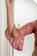 Thumbnail for Juniper Women's Peach Solid Georgette Kurta Pant & Dupatta Set With Sequins & Thread Work - Distacart