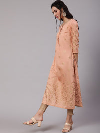 Thumbnail for Aks Ethnic Motifs Printed Chanderi Silk Straight Kurta - Distacart