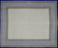 Thumbnail for Blue Black Handblock Printed Cotton 200TC King Bedsheet With 2 Zipper Pillow Covers - King Size by House of Ree