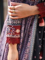 Thumbnail for Juniper Women's Juniper Women's Lavender Cambric Printed With Embroidery Flared Dress - Distacart