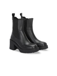Thumbnail for Delize Women Square Toe Mid Top Leather Platform Heel Regular Boots