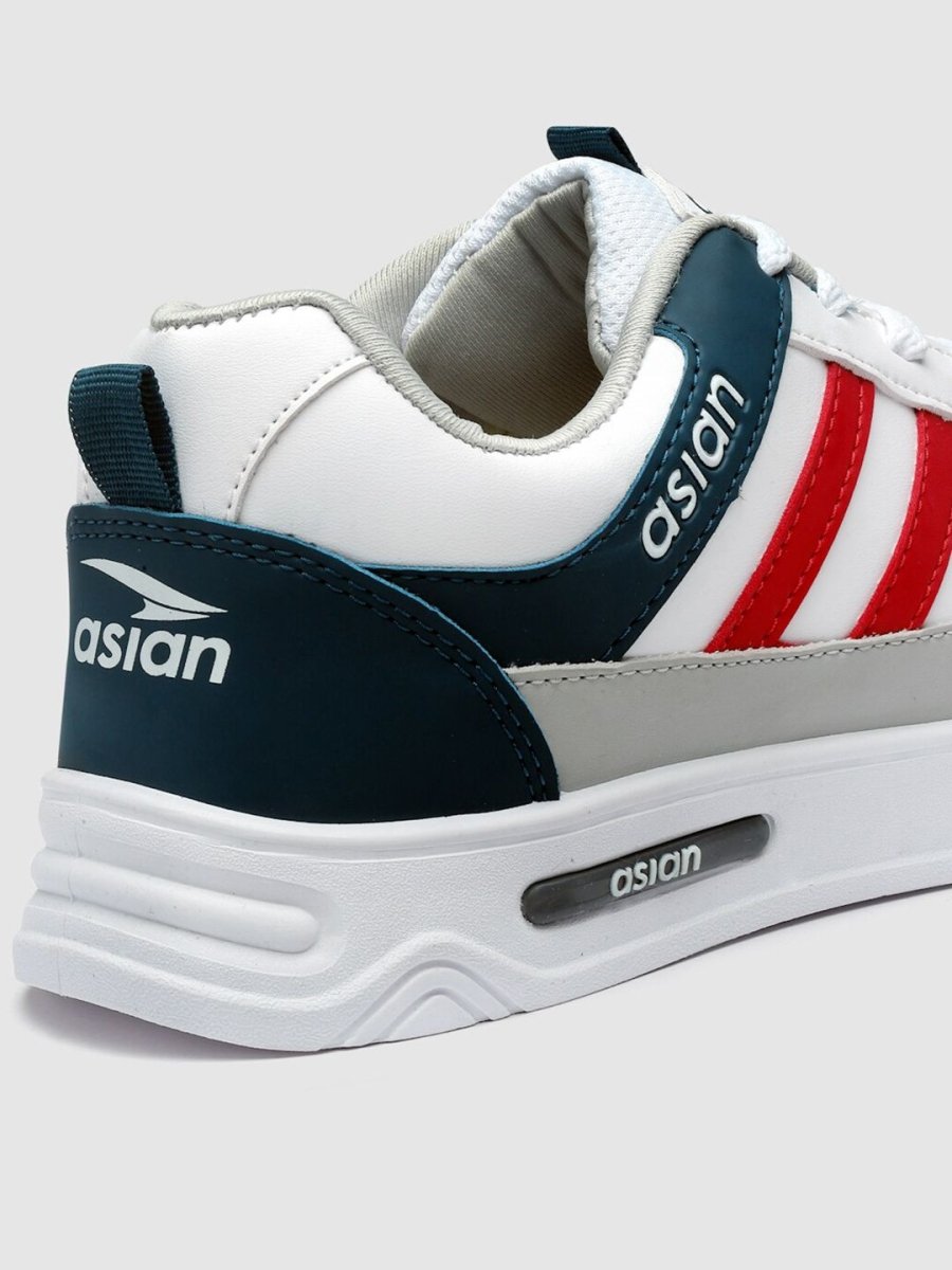 ASIAN Men White Colourblocked Memory Foam Insole Sneakers