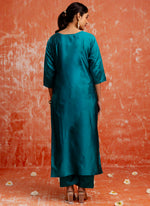 Thumbnail for Vellora Cotton Silk Blend Rama Party Wear Zari Work Readymade Salwar Suit