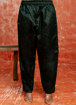 Thumbnail for Vellora Cotton Silk Blend Dark Green Party Wear Zari Work Readymade Salwar Suit