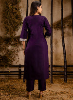 Thumbnail for Vellora Viscose Wine Festival Wear Embroidery Work Readymade Salwar Suit