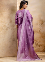 Thumbnail for Vellora Cotton Blend Dusty Pink Party Wear Weaving Work Readymade Salwar Suit