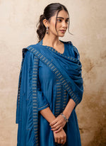 Thumbnail for Vellora Silk Blend Navy Blue Casual Wear Embroidery Work Readymade Plazzo Suit