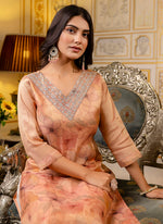 Thumbnail for Vellora Silk Blend Grey Party Wear Embroidery Work Readymade Kurti