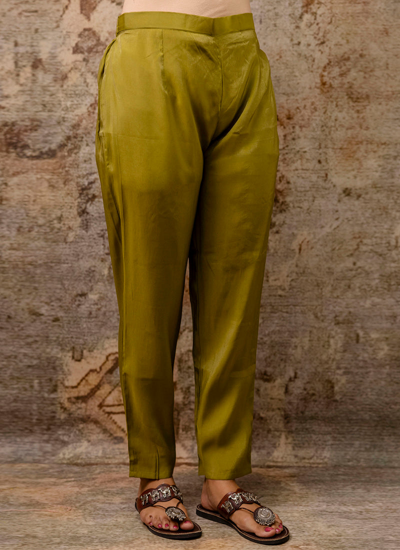 Vellora Shimmer Silk Baby Pink Casual Wear Hand Work Readymade Salwar Suit