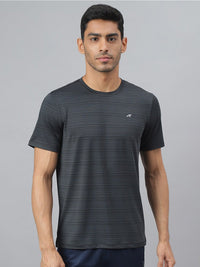 Thumbnail for Alcis Striped Slim Fit Anti-Static T-Shirt - Distacart
