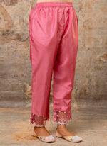 Thumbnail for Vellora Silk Blend Pink Party Wear Embroidery Work Readymade Salwar Suit