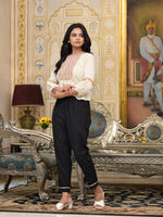 Thumbnail for Juniper Women's Ivory Ethnic Motif Printed Liva Rayon Top With Zari Thread Work & Buttons - Distacart