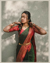 Thumbnail for Preksha Creation Designer Women Banarasi Soft Silk Saree - Red