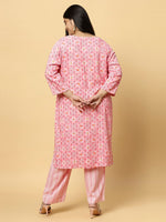 Thumbnail for Sztori Plus Size Ethnic Motifs Printed Pure Cotton Kurta & Trouser - Distacart
