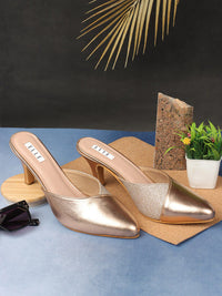 Thumbnail for ELLE Pointed Toe Party Slim Heeled Mules