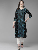 Thumbnail for ADA Women Floral Embroidered Cotton Chikankari Kurta - Distacart