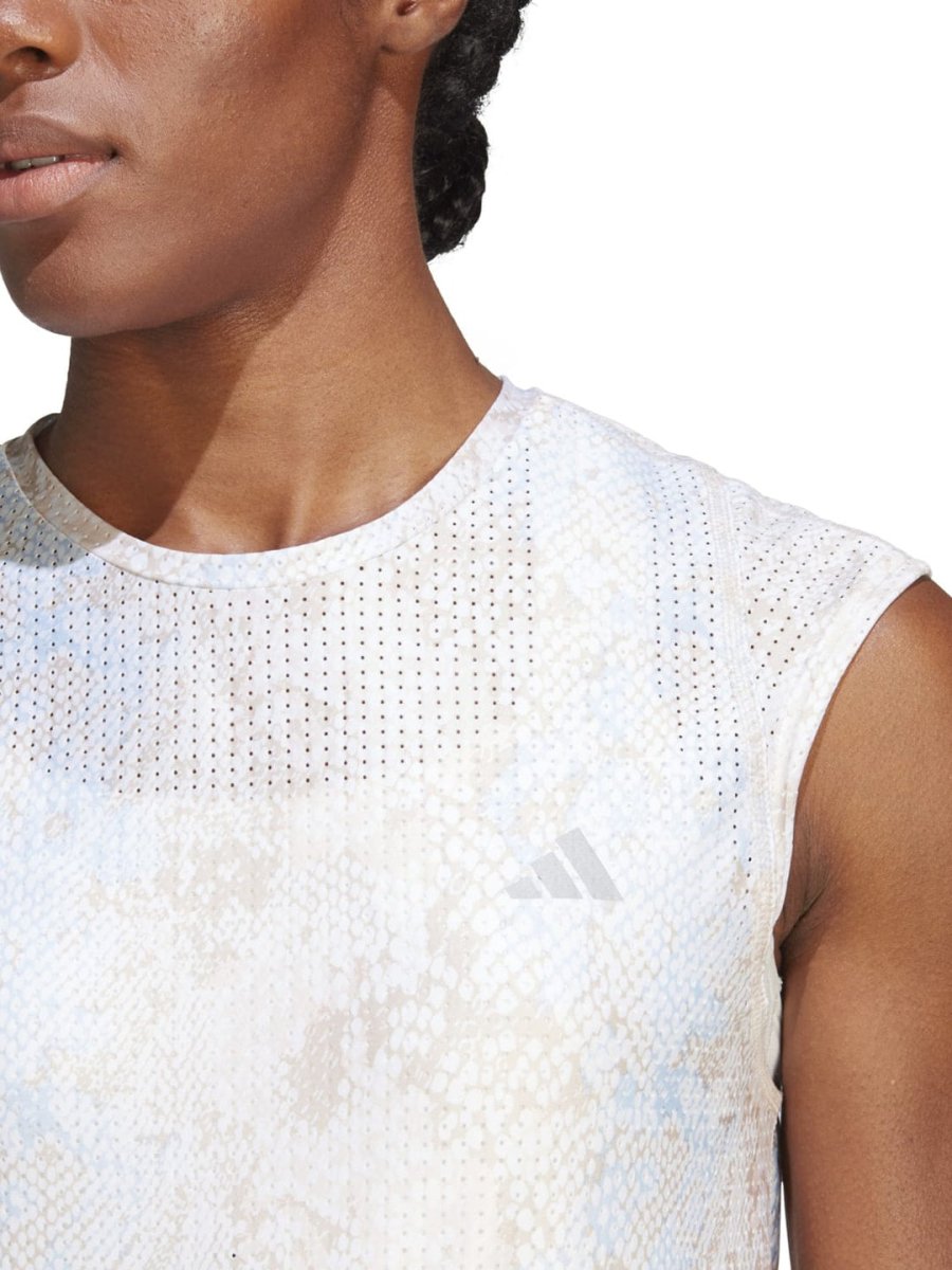 Adidas Fast Aop Tee Abstract Printed Sleeveless Sports T-Shirt - Distacart