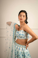 Thumbnail for Jyoti Fashion Premium Sky Blue Faux Georgette 3MM Sequins with Thread & Jari Embroidery Lehenga Choli with Dupatta - Distacart