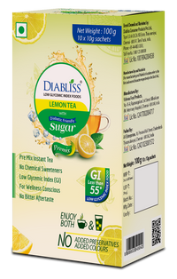 Thumbnail for Diabliss Herbal Lemon Tea Sachets With Diabetic Friendly Sugar - Distacart