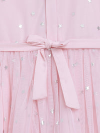 Thumbnail for Ahalyaa Pink Crepe Front Slit Girl's Kurta