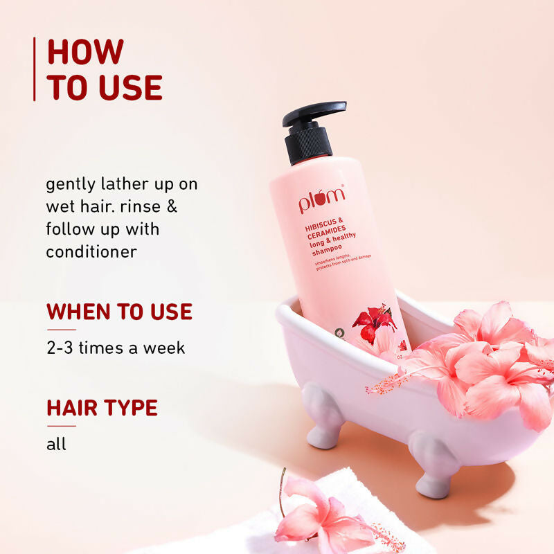 Plum Hibiscus & Ceramides Shampoo For Long, Healthy Hair - Distacart