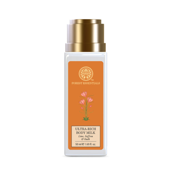 Forest Essentials Ultra-Rich Body Milk Lime Saffron & Oudh - Distacart
