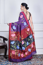 Thumbnail for Morchari Multicolour Cotton Handloom Mirror Work Saree Unstitched Blouse