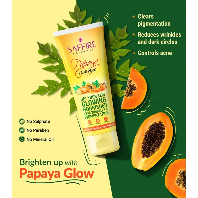 Saffire Naturals Papaya Face Pack - Distacart