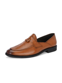 Thumbnail for House of Pataudi Men Textured Formal Loafers