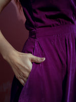 Thumbnail for trueBrowns Wine Velvet Sleeveless Dress - Distacart