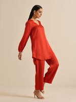 Thumbnail for trueBrowns Rust Silk Blend Short Co-Ord Set - Distacart