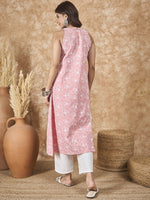 Thumbnail for InWeave Pastel Peach Side Asymmetric Kurta Set - Distacart