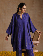 Thumbnail for trueBrowns Spectrum Blue Gold Cotton Oversized Round Co-Ord Set - Distacart