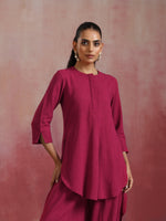 Thumbnail for trueBrowns Magenta Cotton Kurta Co-ord set - Distacart