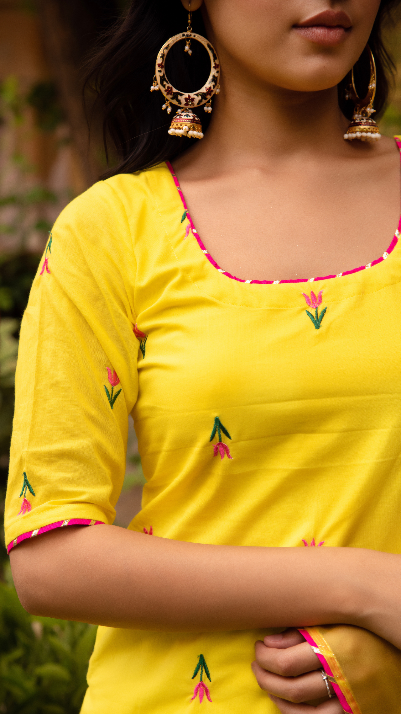 Pomcha Jaipur Gaurangi Ira Yellow Embroidery Lehenga Set