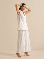 Thumbnail for trueBrowns White Pineapple Sleeveless Jacket Pant Set - Distacart