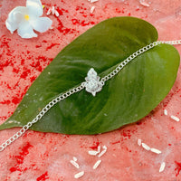 Thumbnail for trueBrowns 925 Sterling Silver Lord Ganesh Idol Silver Chain Rakhi
