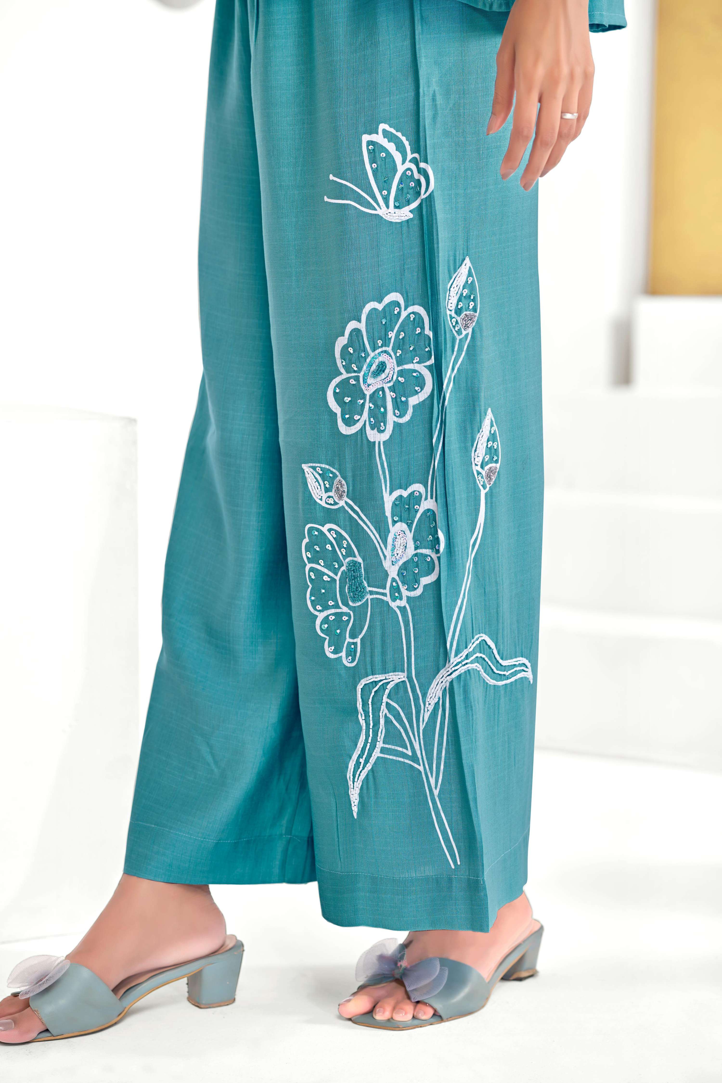 BulBul Nira Iceblue Co-Ord Set