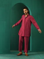Thumbnail for trueBrowns Men's Purple Silk Co-ord Set - Distacart
