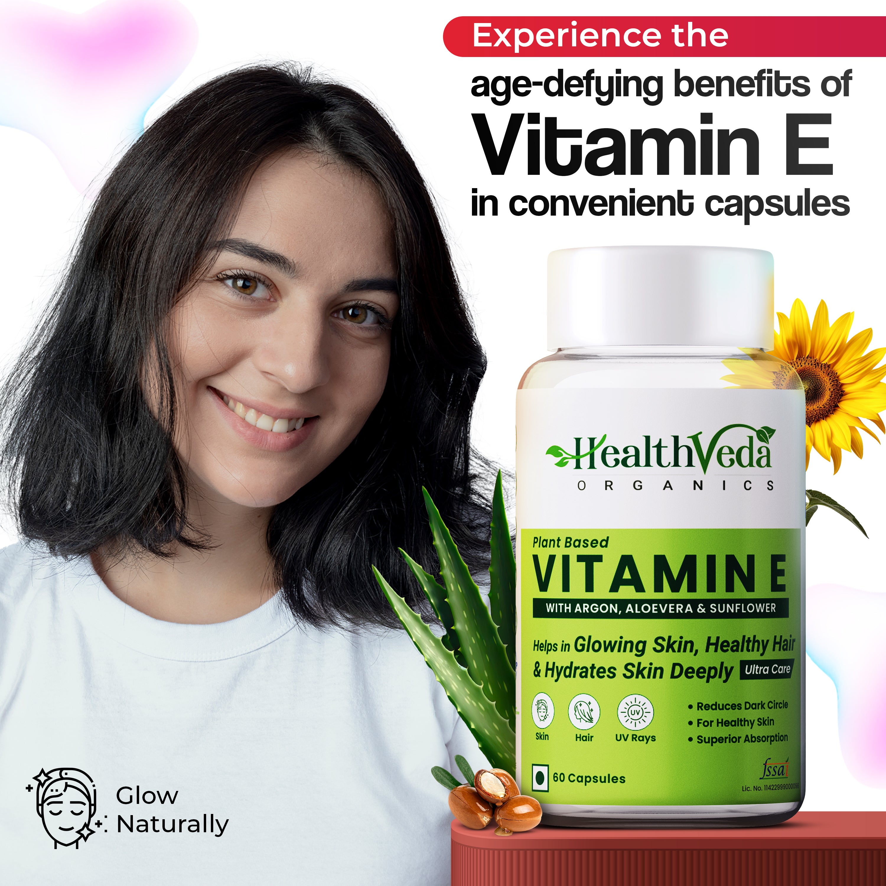 Health Veda Organics Vitamin E Capsules - Distacart
