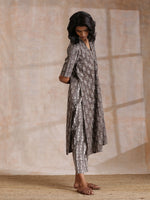Thumbnail for trueBrowns Clay Dabu Zig-Zag Motifs Print Cotton Kurta Pant Set - Distacart