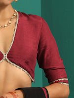 Thumbnail for trueBrowns Maroon Silk Gota Blouse - Distacart