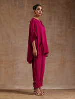 Thumbnail for trueBrowns Pink Modal Satin Boxy Fit High-Low Co-Ord Set - Distacart