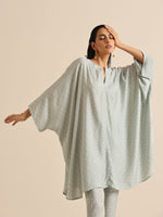 Thumbnail for trueBrowns Grey Bandhani Printed Silk Kaftan Co-Ord Set - Distacart